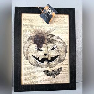 Halloween Pumpkin Moth Wall Print Oddity Witchy Gothic Academia Decor